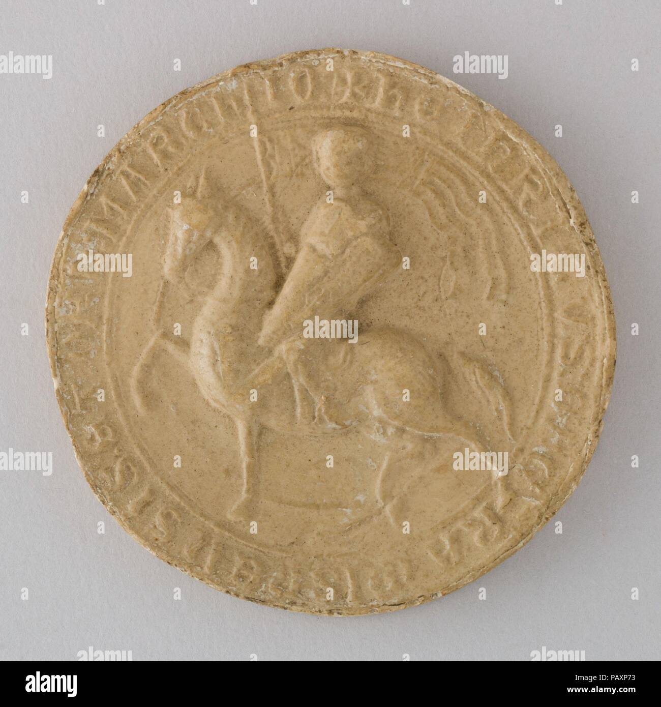 Reproduction du sceau de l'Erlauchte der Heinrich von Meissen, 1222 (LEG, 1247). Culture : l'allemand. Dimensions : diam. 3 à 5/16. (8,4 cm), épaisseur 7/16 po. (1,1 cm) ; WT. 1.6 oz. (45,4 g). Date : fin du xixe ou début du xxe siècle. Musée : Metropolitan Museum of Art, New York, USA. Banque D'Images