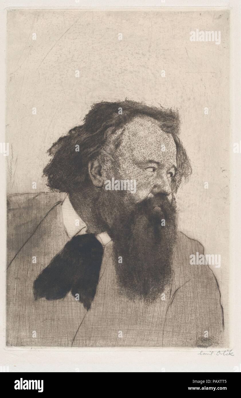 Hermann Bahr. Artiste : Emil Orlik (Prague, Berlin 1870-1932 austro-hongrois). Fiche technique : Dimensions : 16 1/2 x 10 3/4 in. (41,9 x 27,3 cm) plaque : 11 3/4 x 7 7/8 in. (29,8 x 20 cm). Date : 1904. Musée : Metropolitan Museum of Art, New York, USA. Banque D'Images