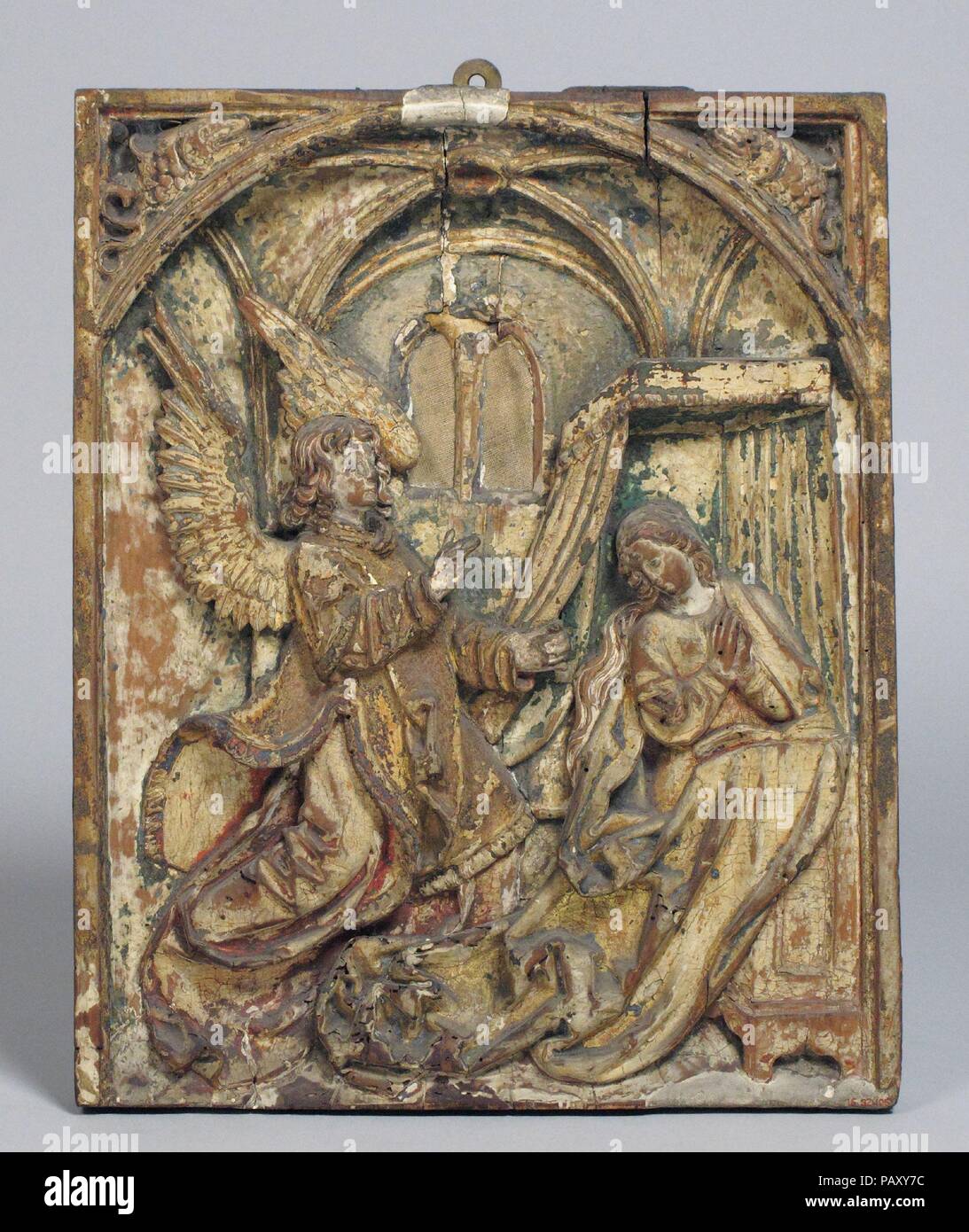 L'Annonciation. Culture : l'allemand. Dimensions : hors tout : 15 1/4 x 12 1/2 in. (38,7 x 31,8 cm). Date : le 16ème siècle. Musée : Metropolitan Museum of Art, New York, USA. Banque D'Images