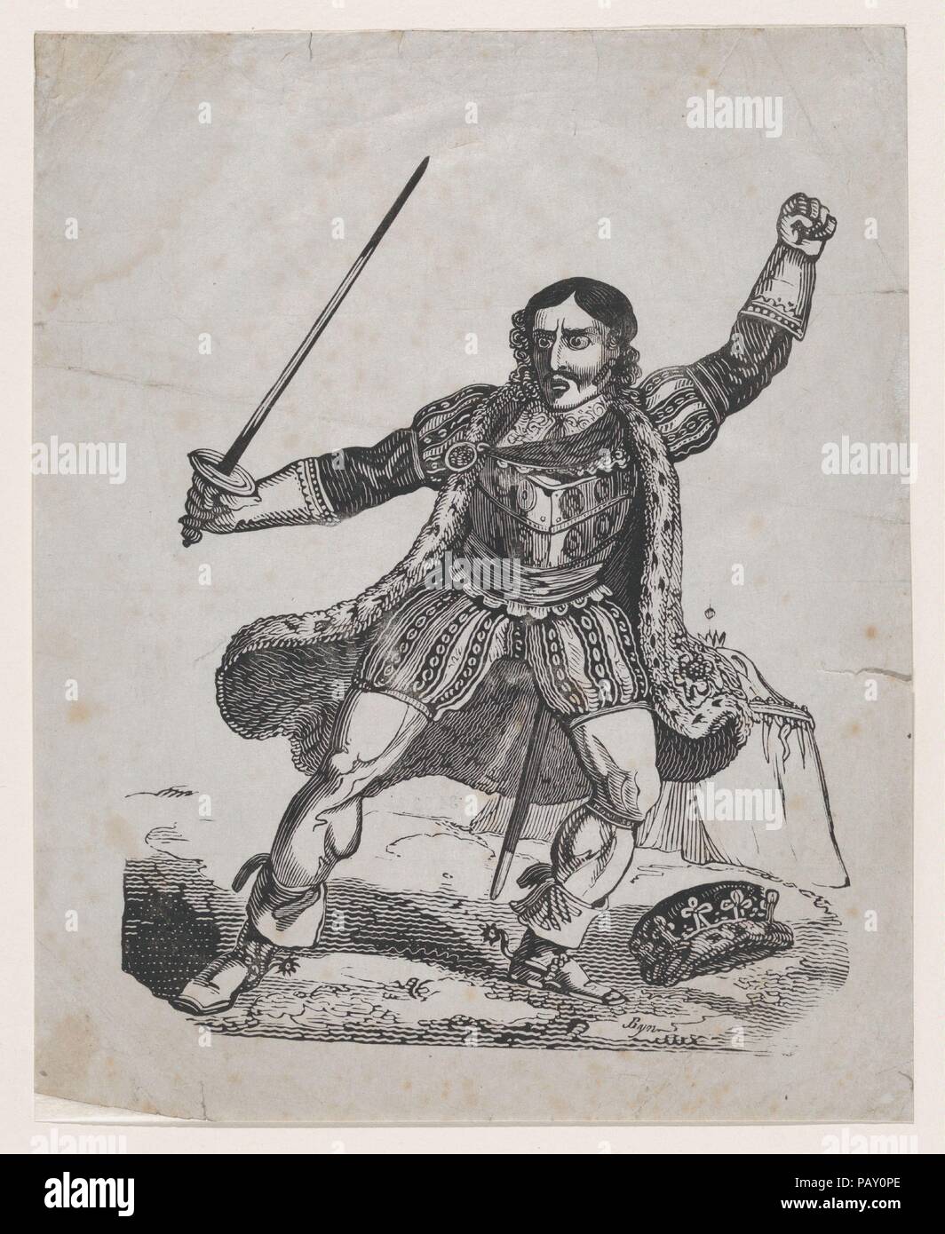 Edmund Kean comme Richard III. Artiste : Peut-être par John Byrne (britannique, 1786-1847). Fiche Technique : Dimensions : 9 1/16 × 7 5/16 in. (23 × 18,5 cm). Sitter : Edmund Kean (1787-1833), britannique. Objet : William Shakespeare (British, Stratford-upon-Avon 1564-1616 Stratford-upon-Avon). Date : 1815-33. Musée : Metropolitan Museum of Art, New York, USA. Banque D'Images