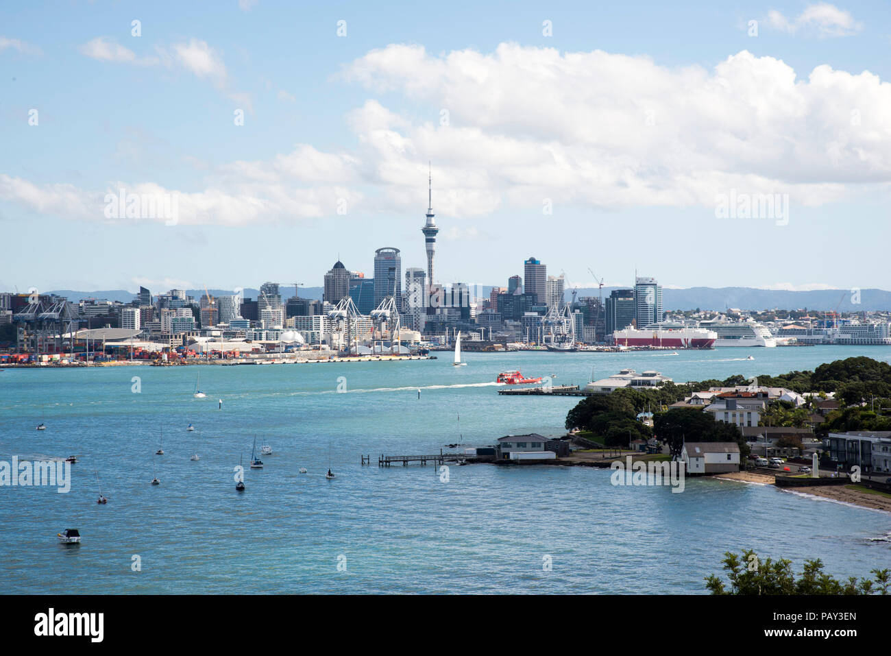 Centre-ville d'Auckland Skyline Banque D'Images