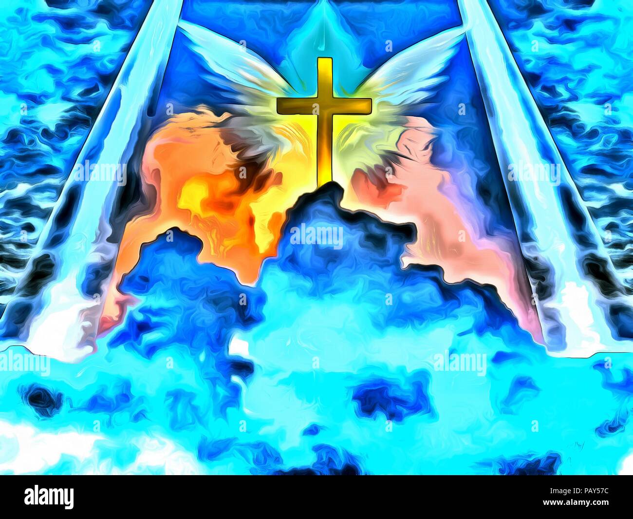 Ange Dans Le Ciel Peinture Banque D Image Et Photos Alamy