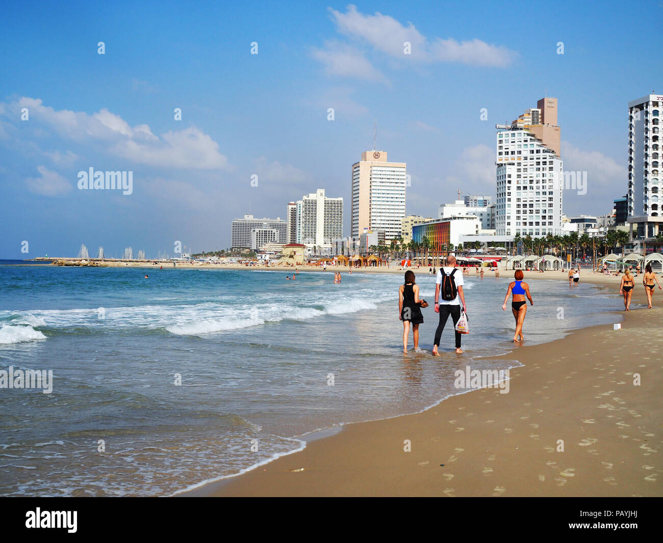 Plage De Tel Aviv Tel Aviv Israël Banque Dimages Photo