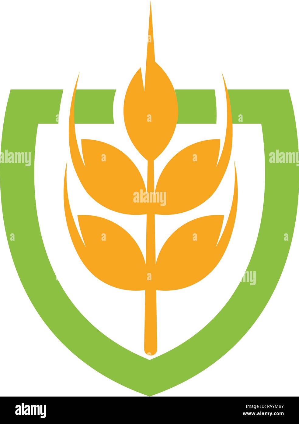 Grain de blé l'icône vecteur résumé isolés couleur orange oreille hearldic blé logo. Logotype de l'élément de la nature. Produit biologique agricole signe. Illustration vecteur de récolte Illustration de Vecteur