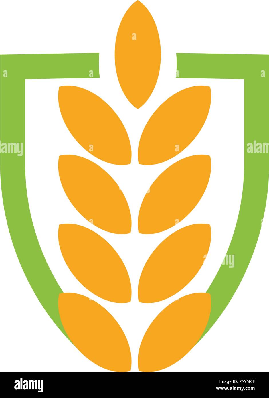 Grain de blé l'icône vecteur résumé isolés couleur orange oreille hearldic blé logo. Logotype de l'élément de la nature. Produit biologique agricole signe. Illustration vecteur de récolte Illustration de Vecteur