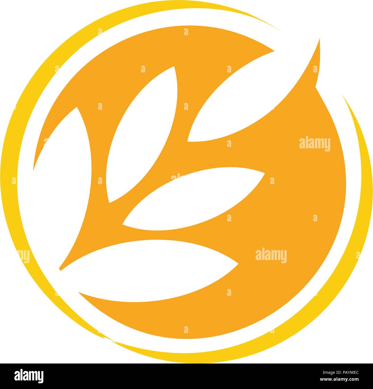 Grain de blé l'icône vecteur résumé isolés couleur orange oreille blé logo rond. Logotype de l'élément de la nature. Produit biologique agricole signe. Illustration vecteur de récolte Illustration de Vecteur