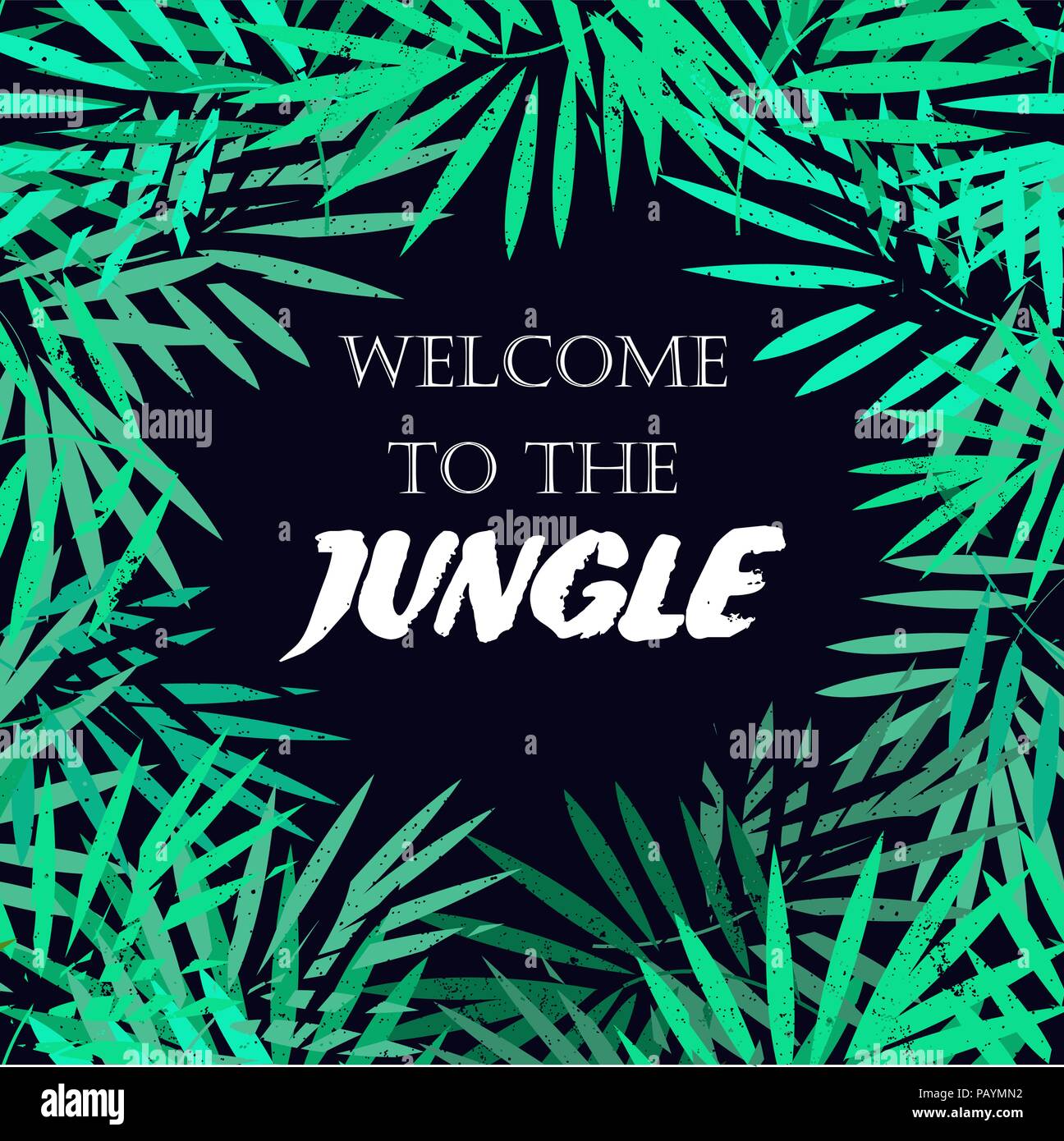 Châssis feuilles tropicales. La frontière de la jungle. Les feuilles de palmier vecteur, place pour le texte Illustration de Vecteur