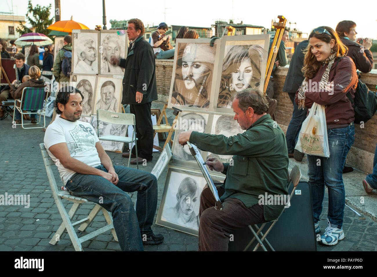 peintre de rue. Rome, région du Latium, Italie, Europe Banque D'Images