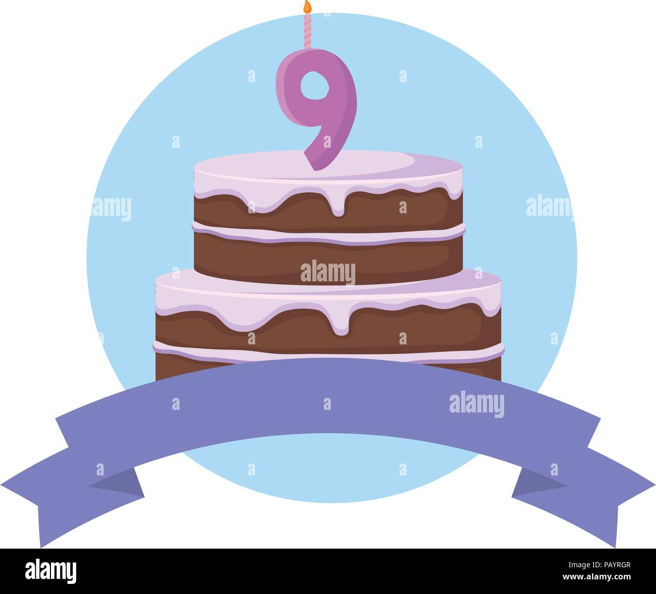 Neuf ans anniversaire, 9 numéro en forme de bougie d'anniversaire avec feu  sur blanc Image Vectorielle Stock - Alamy