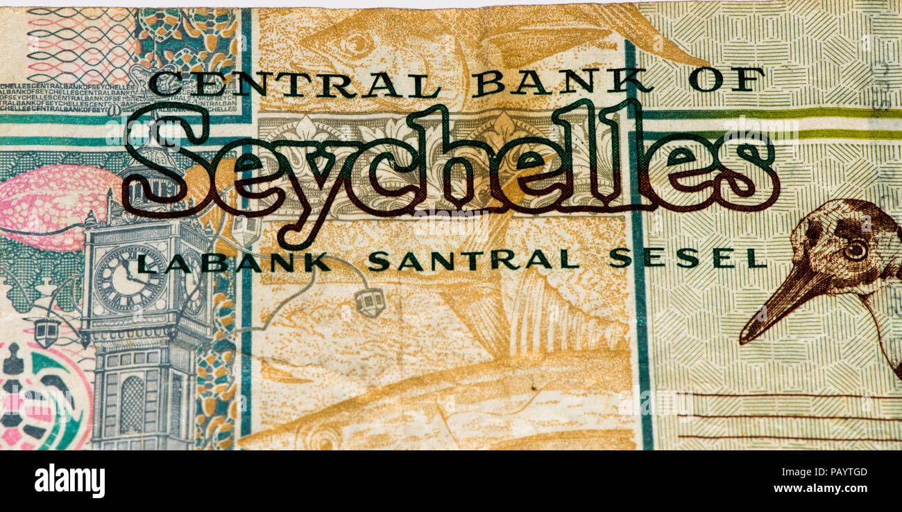 50 roupie Seychelloise billet de banque, la monnaie nationale des Seychelles Banque D'Images