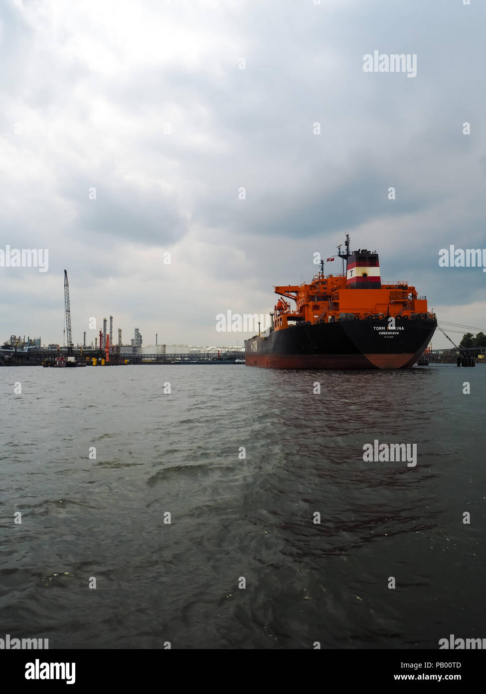 Juin 2018 - Anvers, Belgique : pétrole brut pétrolier Torm Marina appelant sur le port d'Anvers Banque D'Images
