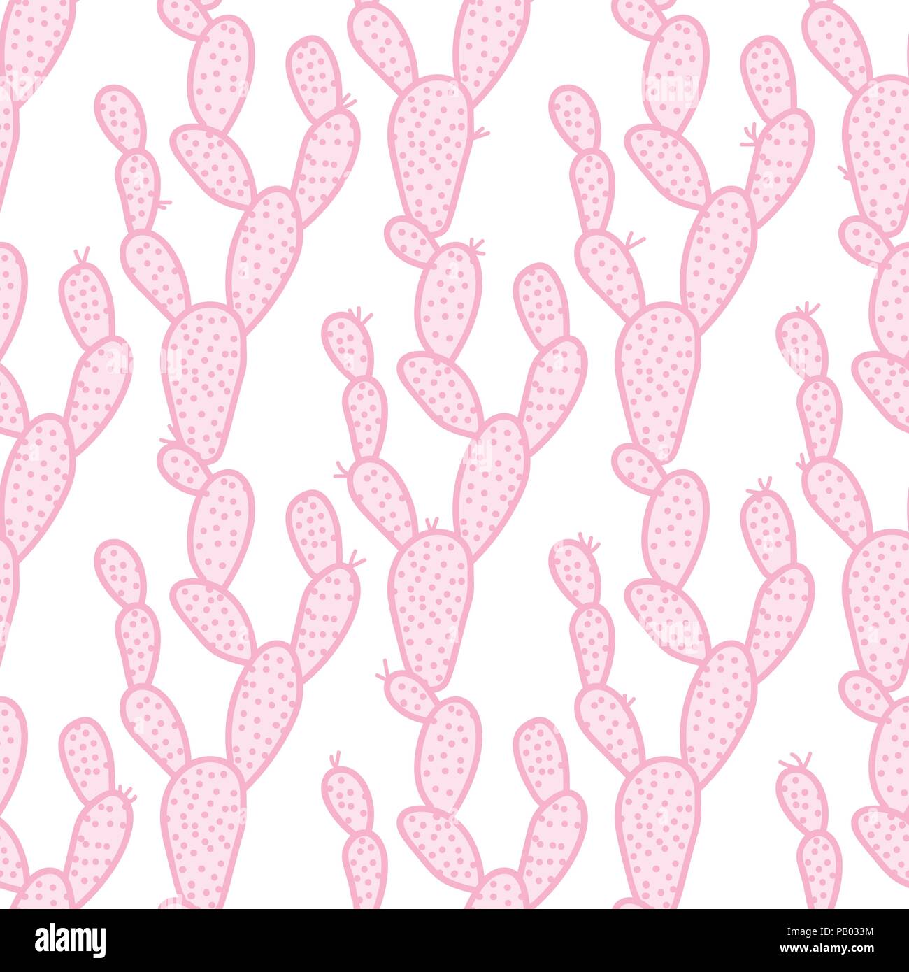 Cactus rose mignon dessin à la main motif transparent. Vector illustration cactus isolé sur fond blanc. Illustration de Vecteur