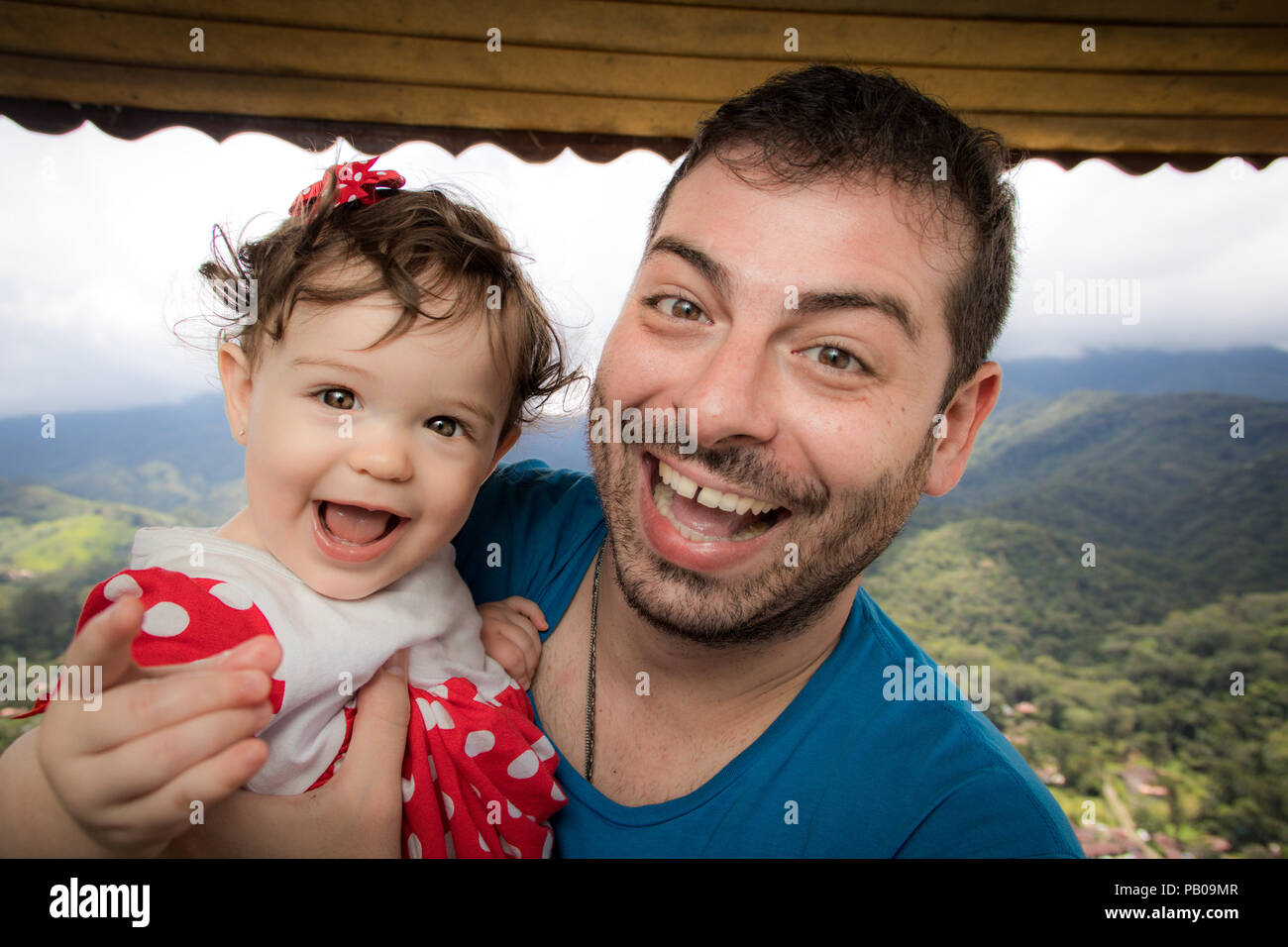 Portrait of a happy father and daughter Banque D'Images