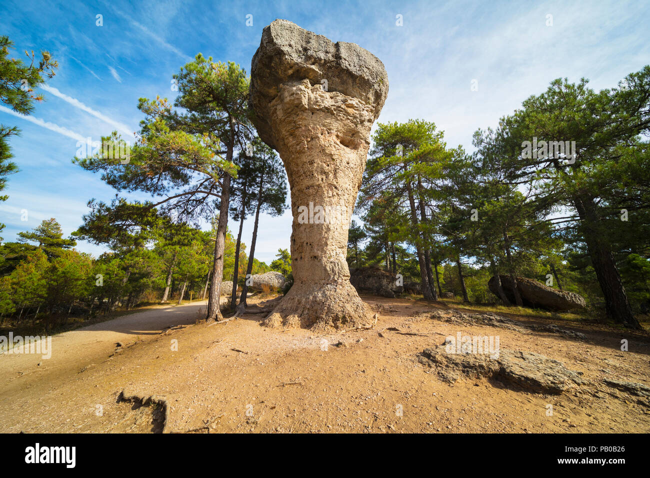 Ciudad Encantada, province de Cuenca, Castille-La Manche, Espagne. Rock formation karstique. Celui-ci, appelé El Tormo Alto, est un symbole de la Ciudad Frca Banque D'Images