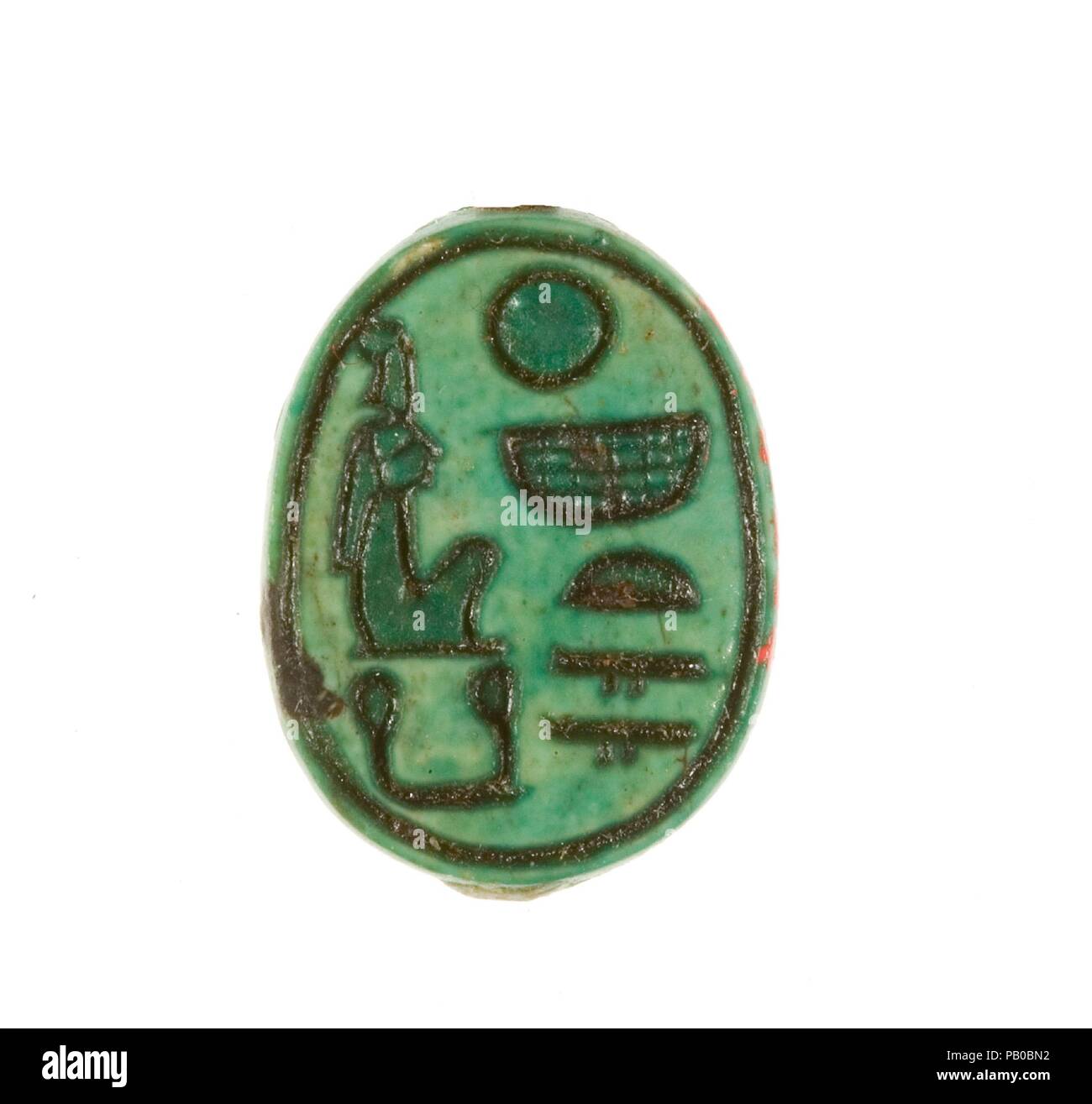 Scarab inscrit dame des Deux Terres Maatkare (Hatshepsout). Dynastie DYNASTIE : 18, tôt. Règne : règne d'Hatchepsout et de Thoutmosis III. Date : ca. 1479-1458 av. J.-C.. Musée : Metropolitan Museum of Art, New York, USA. Banque D'Images