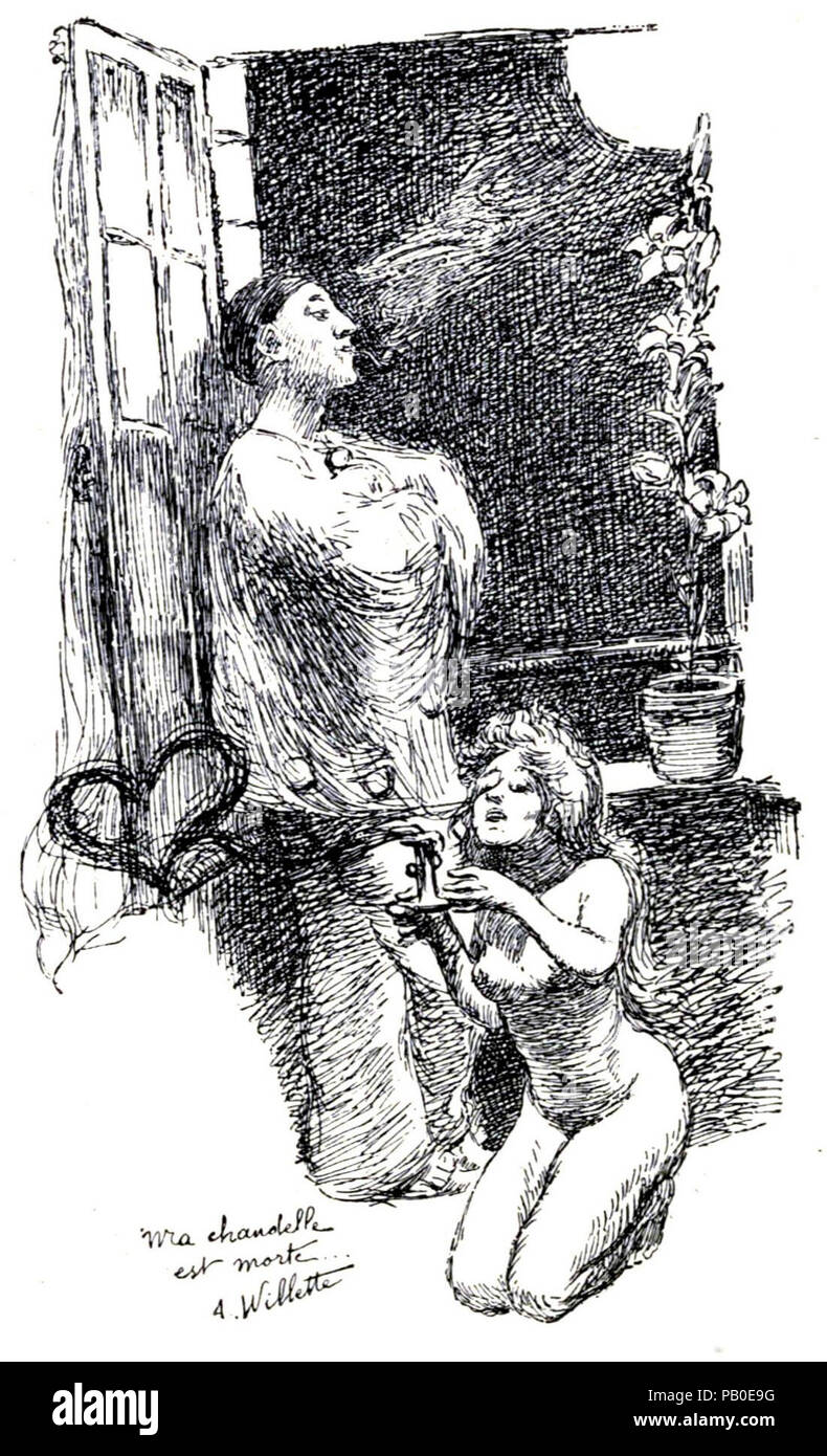 Un Willette - ma chandelle est morte. Banque D'Images