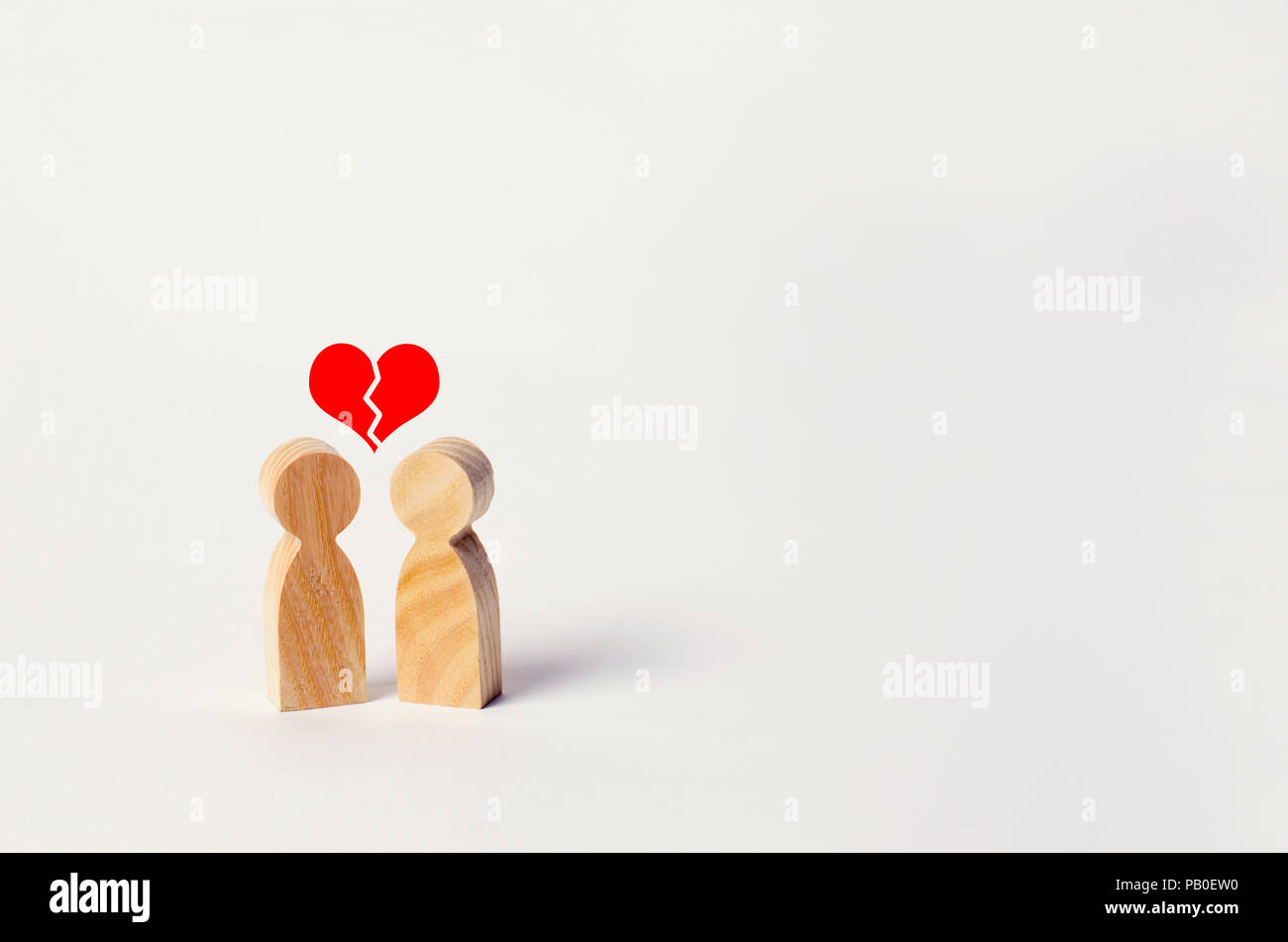 Amour non partagé. Rejet de la reconnaissance dans l'amour. Refus de relations, les relations de pause. Coeur brisé. Relation compliquée, premier amour, quarr Banque D'Images