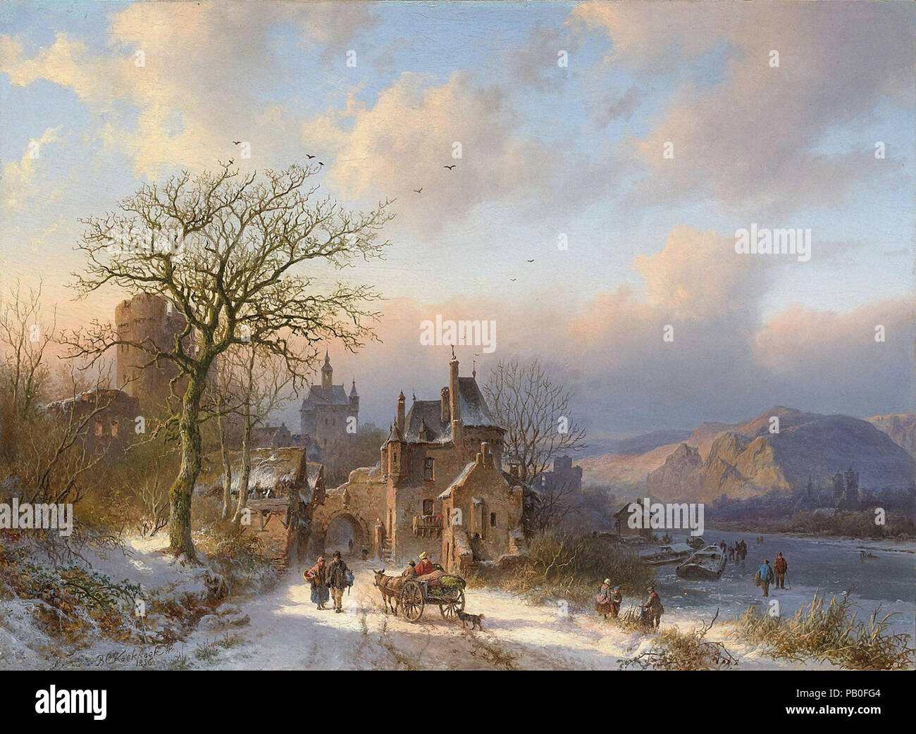 Barend Cornelis Koekkoek - Winterlandschap 5 Banque D'Images