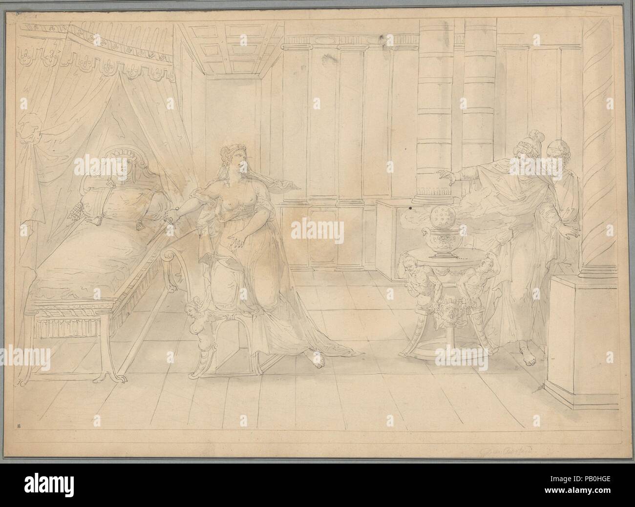Une scène d'histoire ancienne. Artiste : François Boitard (Français, ca. 1670-ca. 1715). Dimensions : 22 1/2 x 16 in. (57,2 x 40,6 cm). Musée : Metropolitan Museum of Art, New York, USA. Banque D'Images