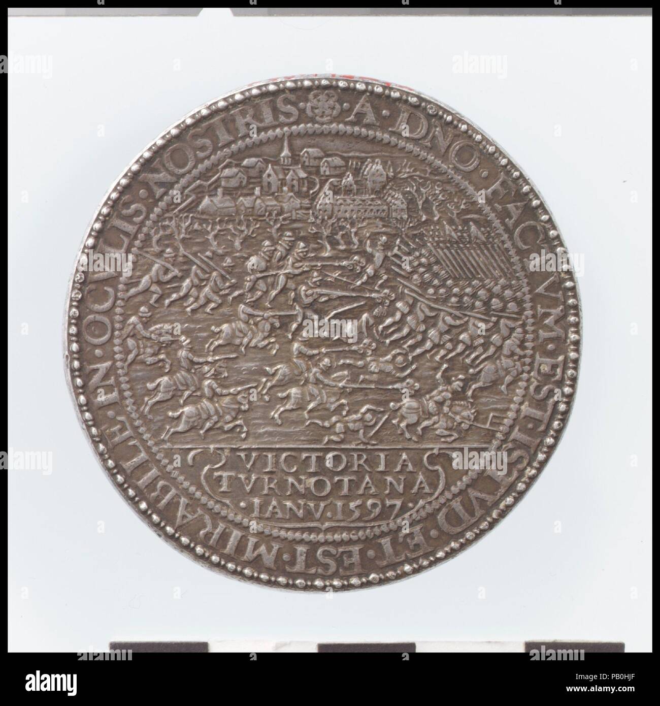 Siège de Turnhout. Culture : British. Dimensions : Diamètre : 50 mm. Bouilloire : G.V. Bijlaer (Néerlandais). Date : 1597. Musée : Metropolitan Museum of Art, New York, USA. Banque D'Images