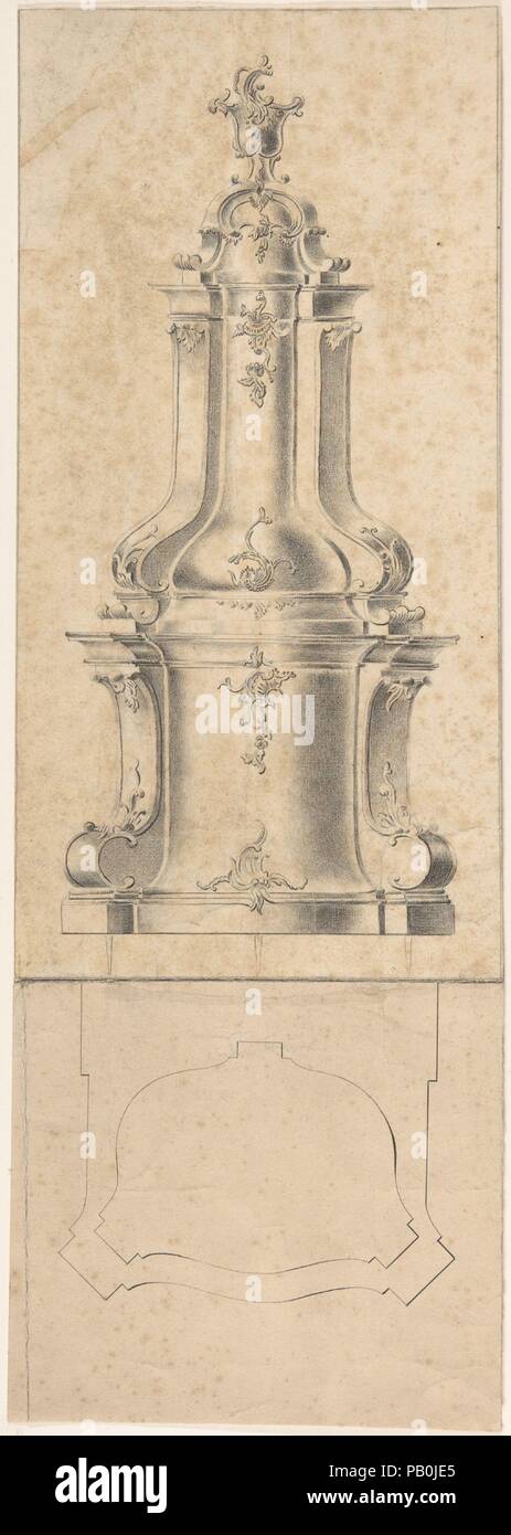 Dessins pour une cuisinière. Artiste : attribuée à l'allemand, Anonyme, 18e siècle. Dimensions : les deux feuilles ensemble : 16 9/16 x 5 13/16 in. (42 x 14,8 cm). Date : le 18e siècle. Musée : Metropolitan Museum of Art, New York, USA. Banque D'Images