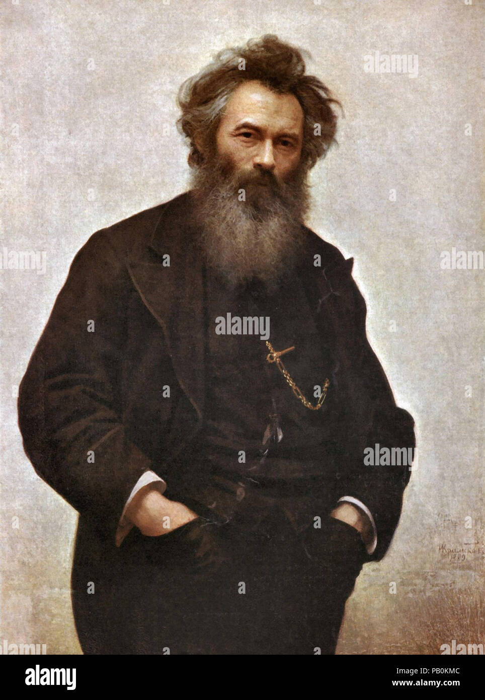 Ivan Nikolaevich Kramskoy - Portrait d'Ivan Shishkin 1 Banque D'Images
