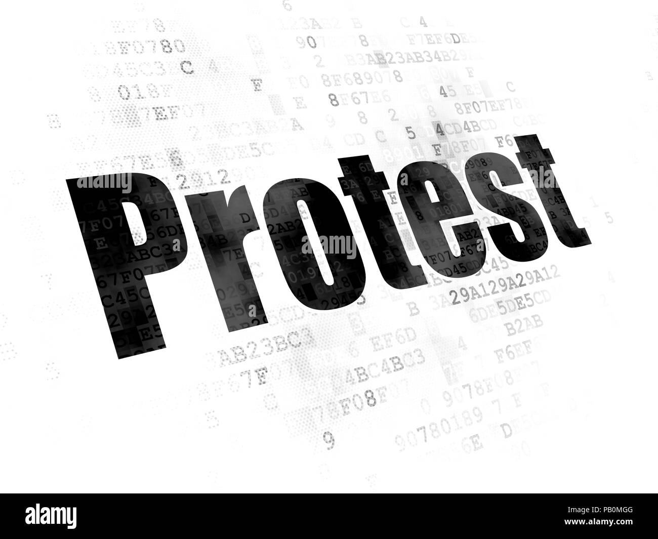 Concept politique : Manifestation le contexte numérique Banque D'Images