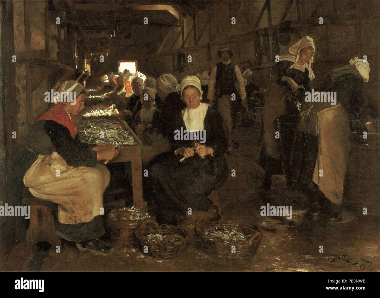 Peder Severin Kroyer - une Sardinerie à Concarneau Banque D'Images
