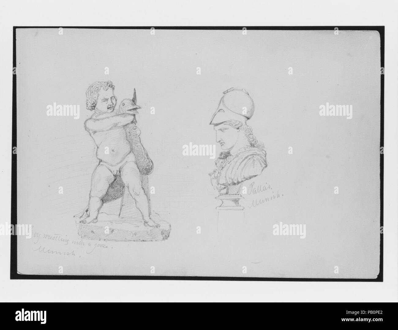 La sculpture grecque antique, Glyptothèque de Munich, à partir de la Suisse (1869) Croquis. Artiste : John Singer SARGENT (1856-1925), Florence Londres. Dimensions : 7 3/4 x 11 3/4 in. (19,7 x 29,8 cm). Date : juin 1869. Musée : Metropolitan Museum of Art, New York, USA. Banque D'Images