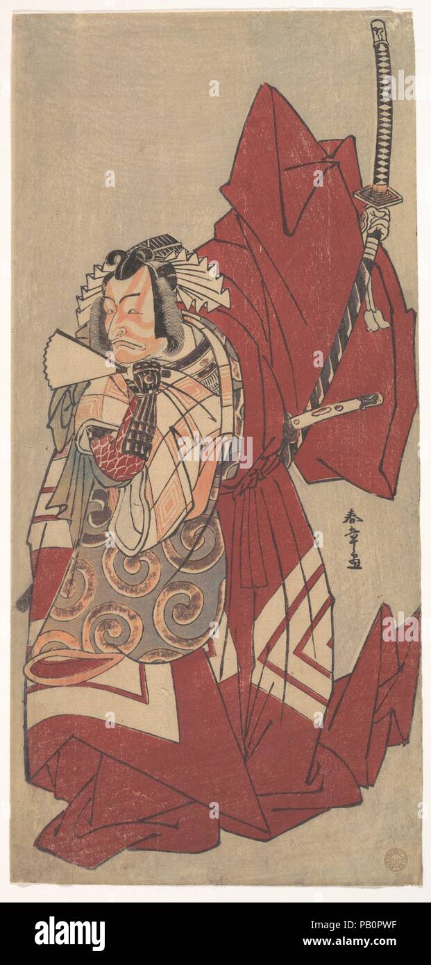 L'acteur de Kabuki Ichikawa Danjuro V dans un Shibaraku (arrêter là !) Rôle de Hannya no Goro. Katsukawa Shunsho Artiste : (japonais, 1726-1792). Culture : le Japon. Hosoban Dimensions : 12 x 5 7/8 à 9/16. (31,9 x 14,9 cm). Date : 11ème mois 1776. Musée : Metropolitan Museum of Art, New York, USA. Banque D'Images