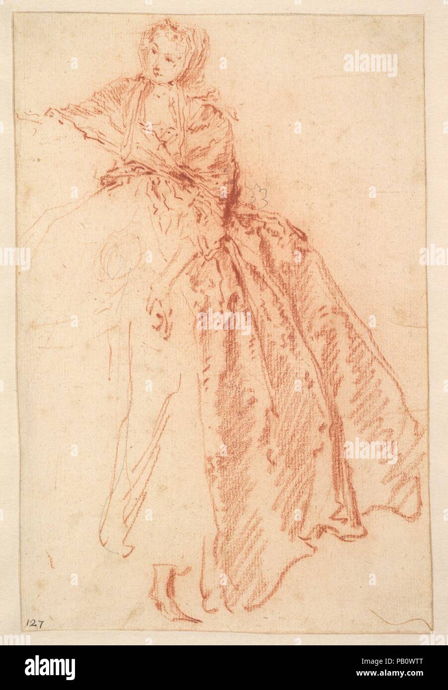 Étude pour 'M. de Pourceaugnac'. Artiste : Jean-Baptiste Joseph Pater (Français, Valenciennes 1695-1736 Paris). Dimensions : 7 x 5 1/8 à 11/16. (19,5 x 13,0 cm). Date : début du 18e siècle. Musée : Metropolitan Museum of Art, New York, USA. Banque D'Images