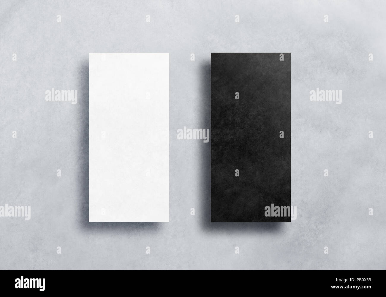 Vide noir et blanc flyers dl. maquettes Clair et foncé dépliants texturée couvre des maquettes, vue de face. Cahiers Métiers d'art prêt à concevoir avant d'aperçu Banque D'Images
