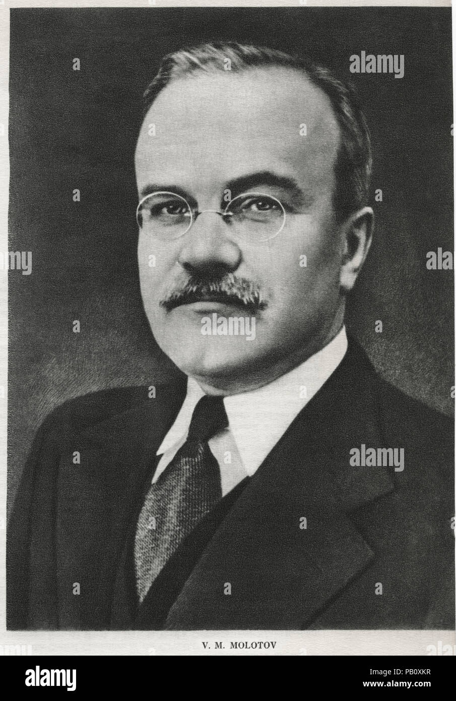 Viatcheslav Mikhaïlovitch Molotov (1890-1986), homme politique, diplomate, et figure de premier plan du gouvernement soviétique durant les années 1920 à 1940, Portrait Banque D'Images