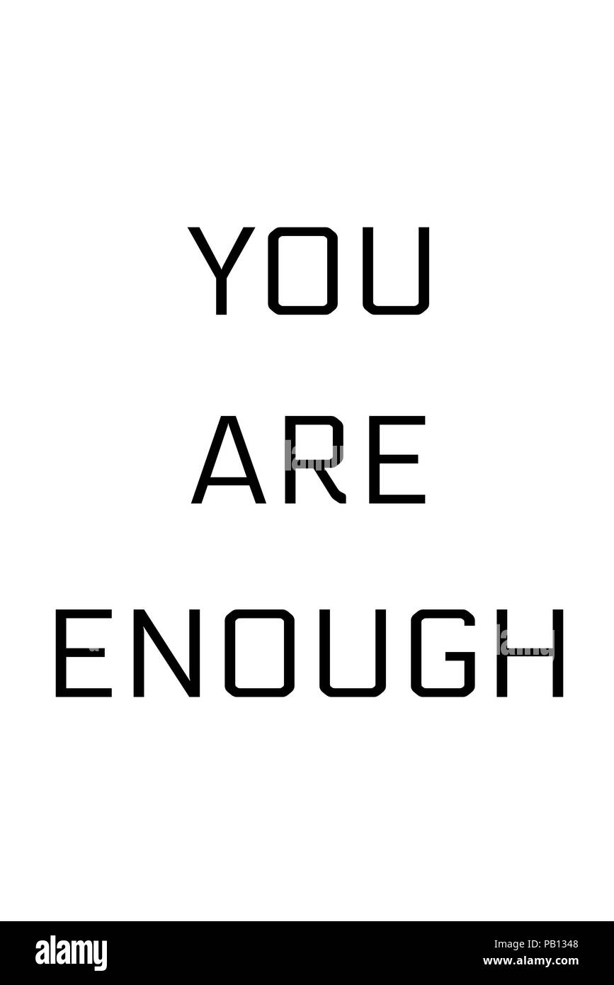 Une phrase dans le texte en noir sur fond blanc. Banque D'Images