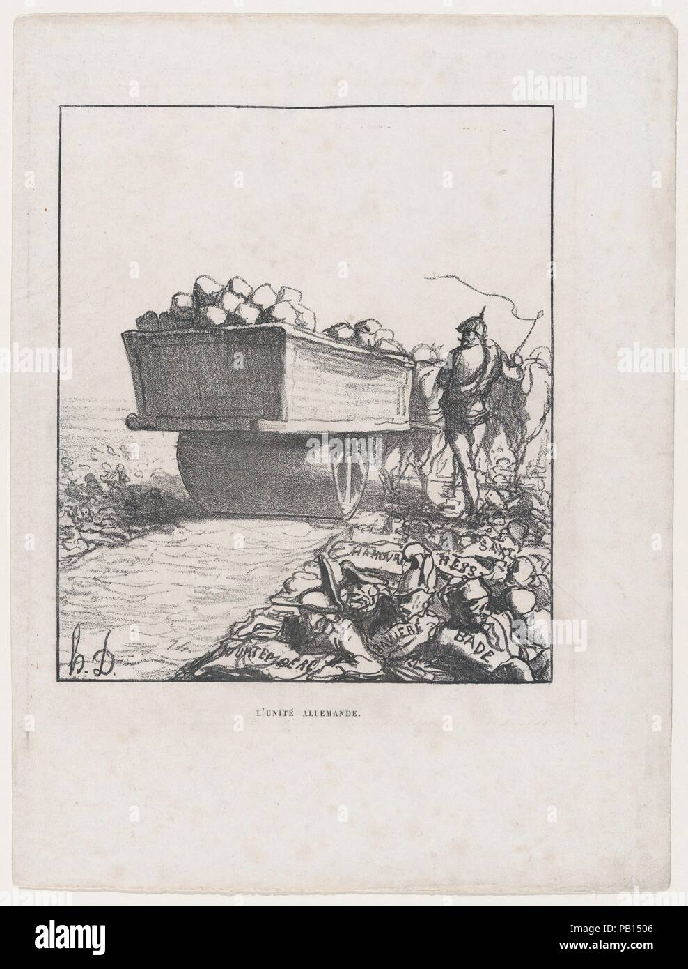L'unité allemande, à partir de 'Nouvelles du jour," publiée dans L'Album du Siège, 1870. Artiste : Honoré Daumier (Français, Marseille 1808-1879) Valmondois. Dimensions : Image : 8 × 5/16 7 1/16 in. (21,1 × 18 cm) feuille : 12 9/16 x 9 7/16 in. (31,9 × 24 cm). Series/portefeuille : L'Album du Siège. Date : 1870. Musée : Metropolitan Museum of Art, New York, USA. Banque D'Images
