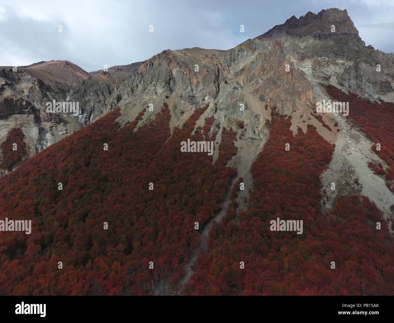 Otoño Portezuelo Ibañez, Carretera Austral, Patagonie, Chili Banque D'Images