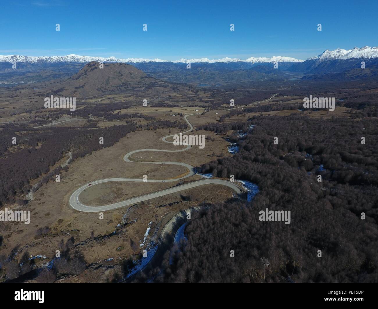 Cuesta del diablo, Carretera Austral, Patagonie, Chili Banque D'Images