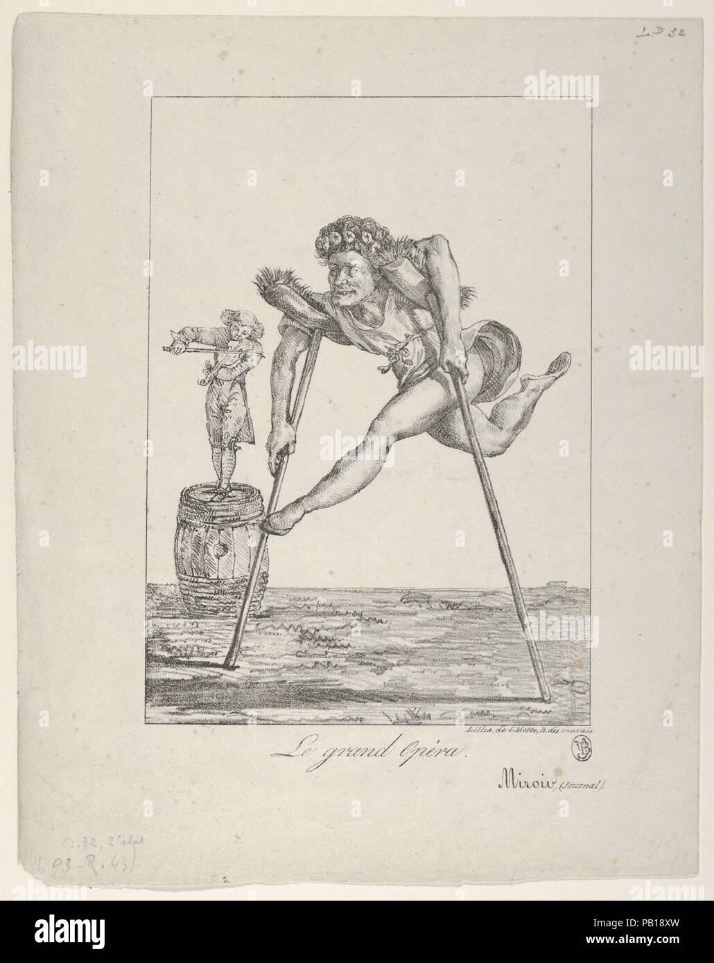 Le Grand Opéra. Artiste : Eugène Delacroix (Français, Charenton-Saint-Maurice 1798-1863 Paris). Fiche Technique : Dimensions : 10 x 8 13/16 9/16 in. (27,5 x 21,8 cm) de droit : 7 15/16 x 5 11/16 in. (20,2 x 14,4 cm). Date : 1821. Musée : Metropolitan Museum of Art, New York, USA. Banque D'Images