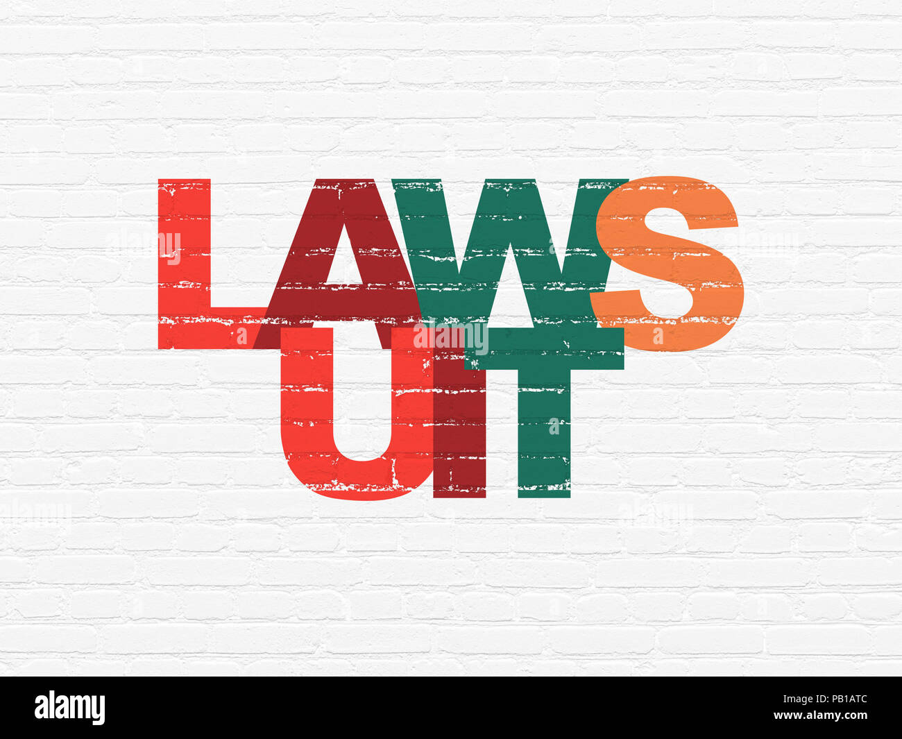 Concept de droit : Procès sur wall background Banque D'Images