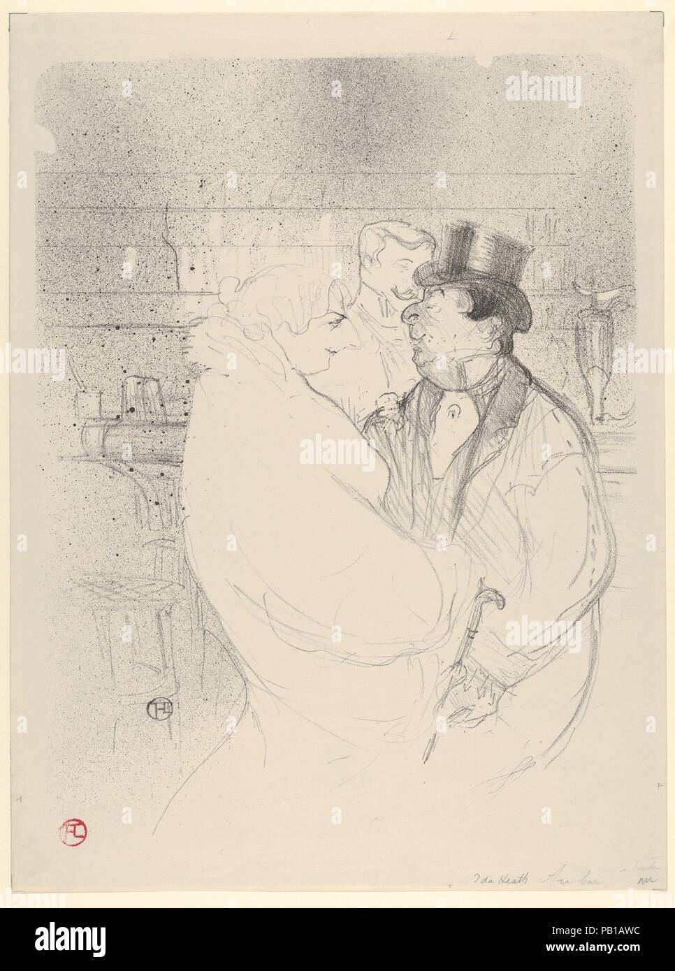 Ida Heath au bar. Artiste : Henri de Toulouse-Lautrec (Français, Albi 1864-1901 Saint-André-du-Bois). Dimensions : Image : 13 3/8 x 10 1/16 in. (34 x 25,5 cm) : Feuille 14 x 11 11/16 in. (37,3 x 28 cm). Date : 1894. Musée : Metropolitan Museum of Art, New York, USA. Banque D'Images