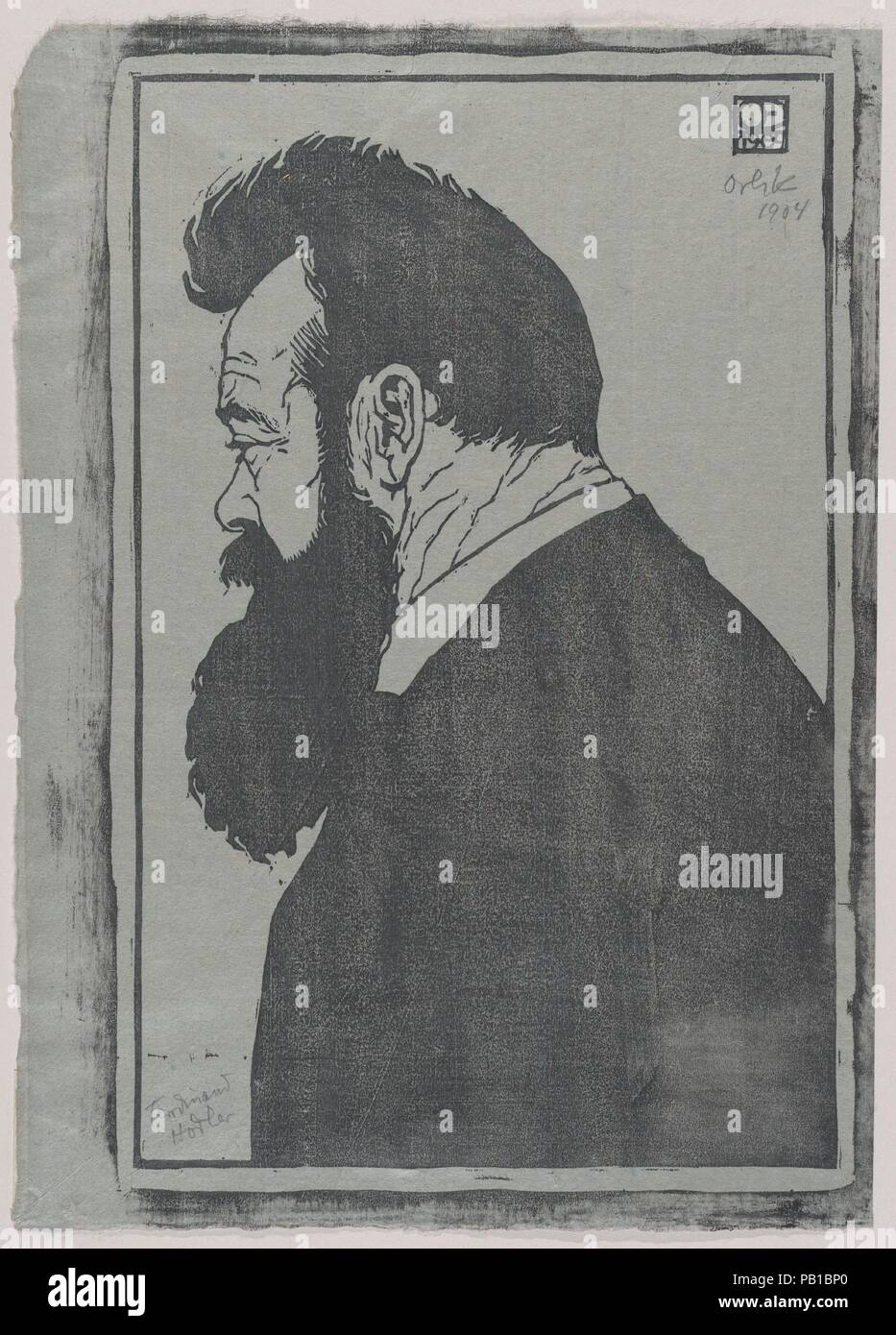 Ferdinand Hodler. Artiste : Emil Orlik (Prague, Berlin 1870-1932 austro-hongrois). Fiche technique : Dimensions : 15 1/4 x 10 13/16 in. (38,7 x 27,5 cm). Sitter : Portrait de Ferdinand Hodler (Berne, Suisse Genève 1853-1918). Date : 1904. Musée : Metropolitan Museum of Art, New York, USA. Banque D'Images