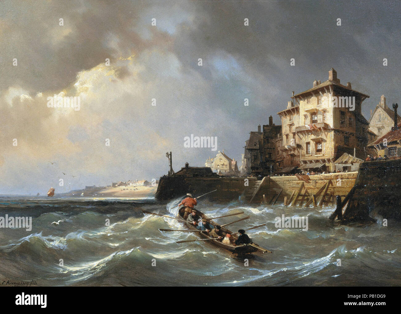 Charles Euphrasie Kuwasseg II - Retourner à Harbour Banque D'Images