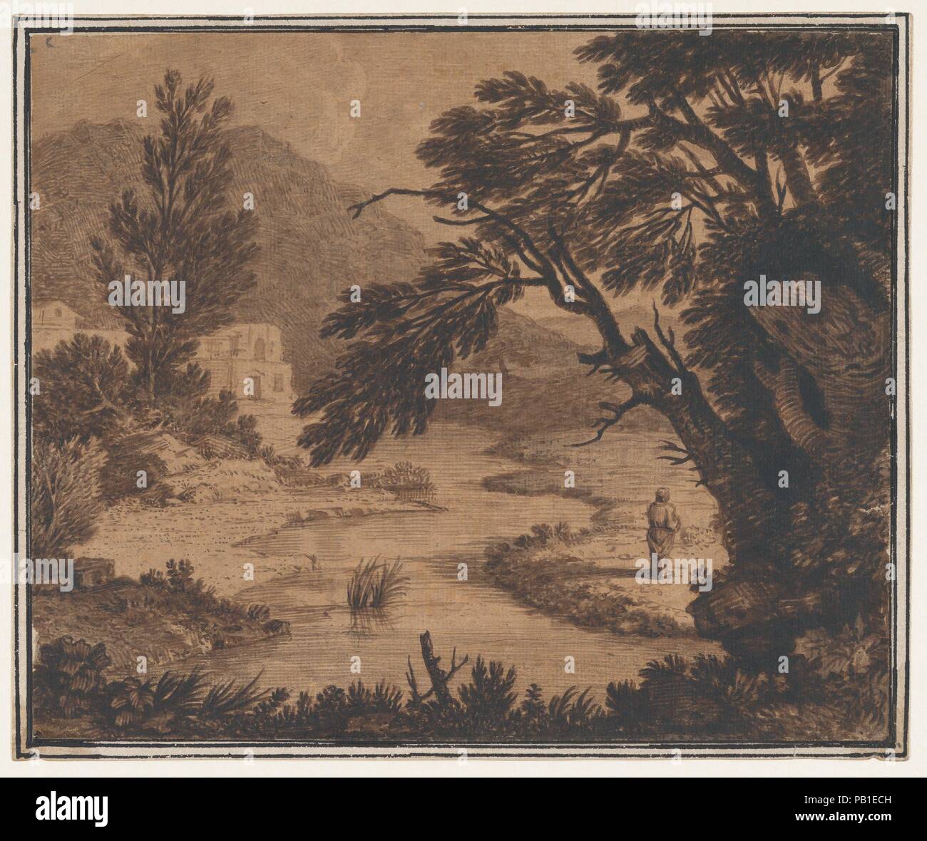 La Figure Dans Un Paysage Classique Artiste Alexander Cozens Britannique La Russie 1717 1786 Londres Fiche Technique Dimensions 6 7 8 X 8 1 8 In 17 5 7 Cm Date