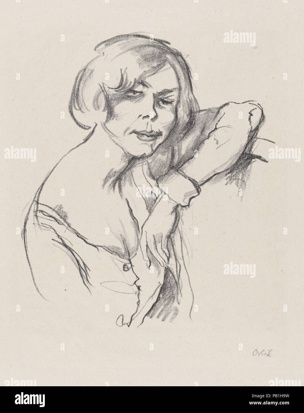 Gertrud Eysoldt comme Lulu. Artiste : Emil Orlik (Prague, Berlin 1870-1932 austro-hongrois). Fiche technique : Dimensions : 15 x 11 7/16 7/16 in. (39,2 x 29,1 cm). Editeur : Publié par Neue Kunsthandlung, Berlin. Series/portefeuille : 13/100. Date : 1919. Musée : Metropolitan Museum of Art, New York, USA. Banque D'Images