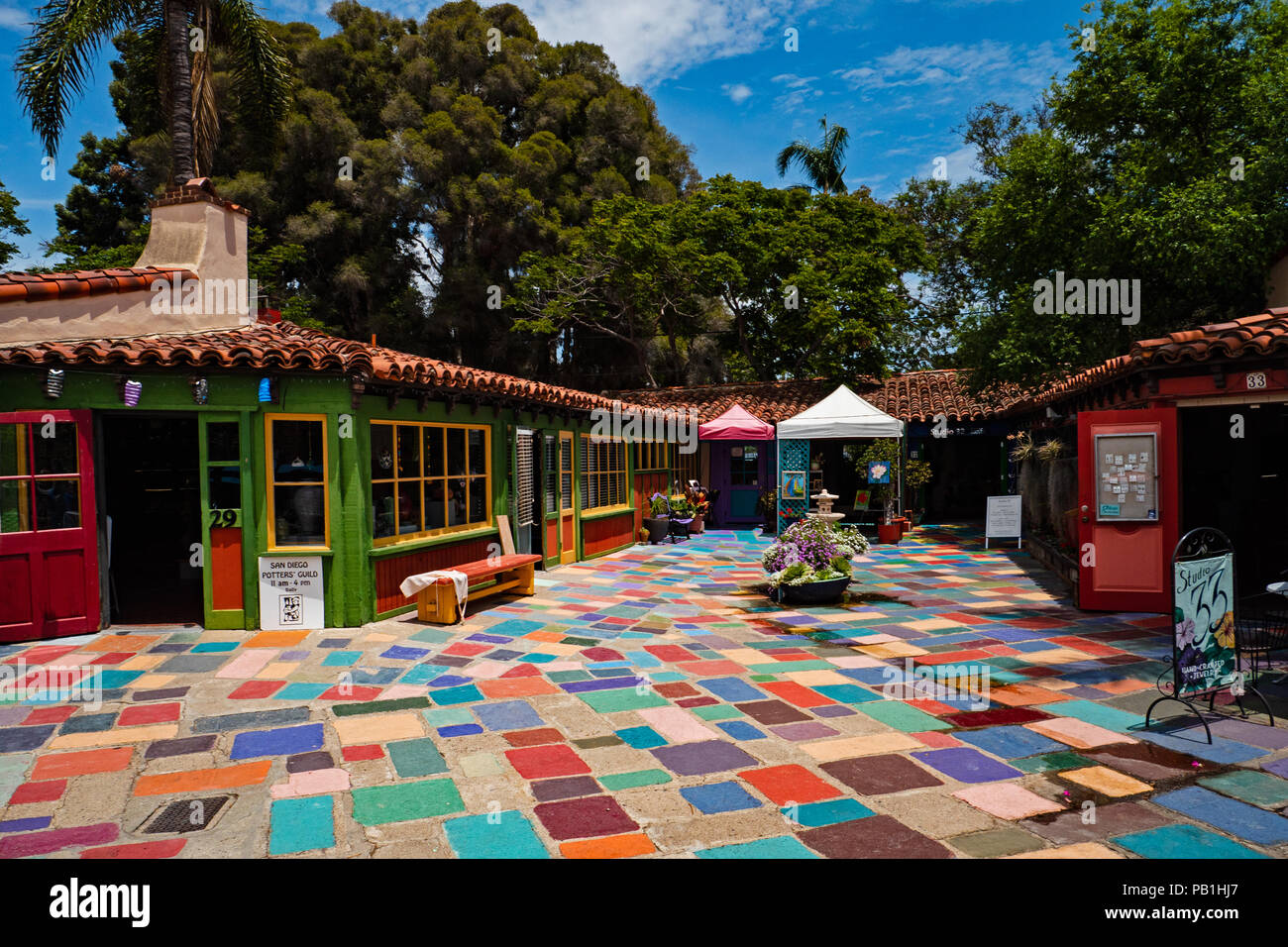 Spanish Village Art Center, Balboa Park, San Diego, Californie Banque D'Images