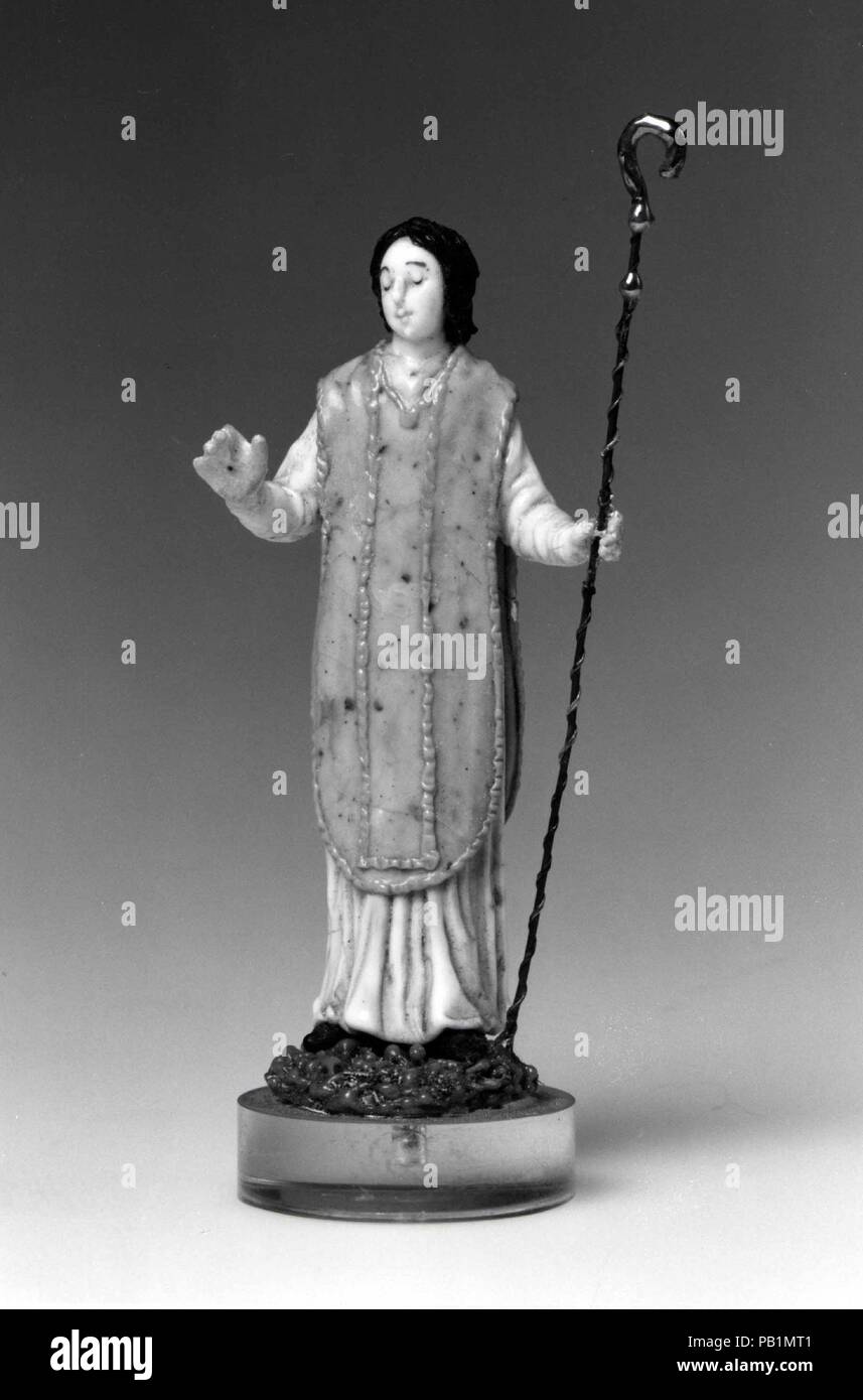 Un évêque. Artiste : éventuellement Haly atelier (Français, 18ème siècle). Culture : probablement français (Nevers). Dimensions : H 7,6 cm. Date : seconde moitié du 18e siècle. Musée : Metropolitan Museum of Art, New York, USA. Banque D'Images