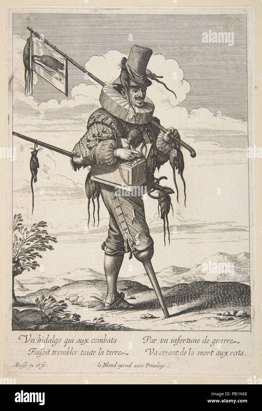 L'Ratcatcher. Artiste : Abraham Bosse (Français, Tours 1602/1604-1676  Paris). Fiche Technique : Dimensions : 8 7/8 x 5 9/16 in. (21,8 × 14,9 cm)  Plaque : 8 3/8 x 5 2/13 in. (