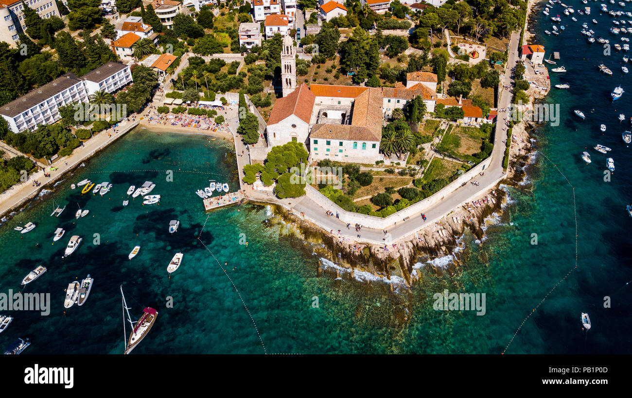 Monastère Franciscain ou Franjevački samostan, Hvar, Croatie Banque D'Images