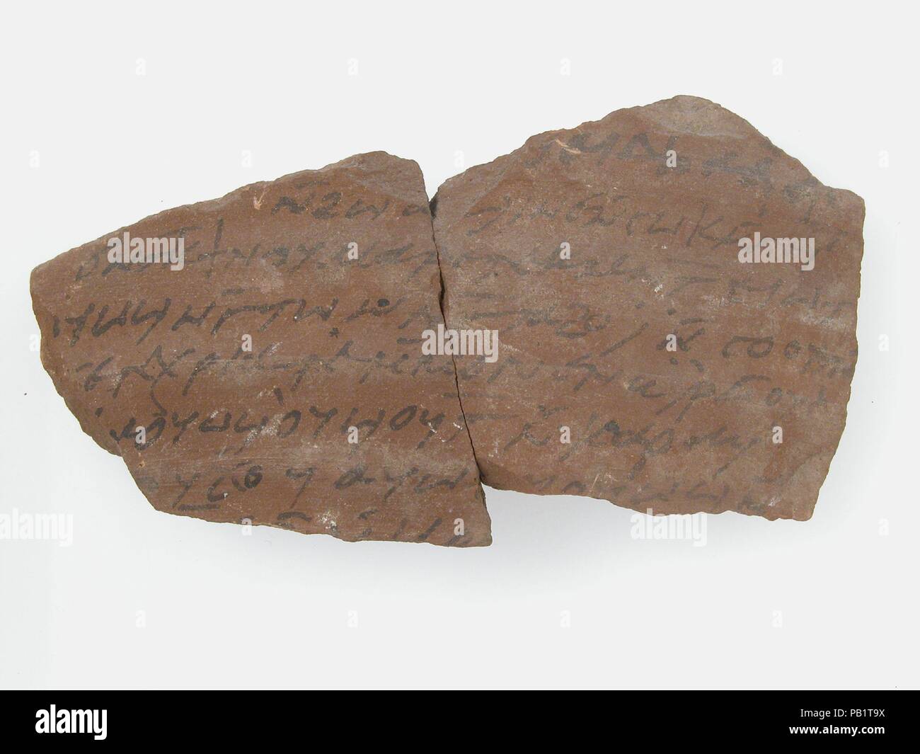 Ostrakon. Culture : le copte. Dimensions : 5 1/2 x 2 7/8 in. (14 x 7,3 cm). Date : 7ème siècle. Musée : Metropolitan Museum of Art, New York, USA. Banque D'Images