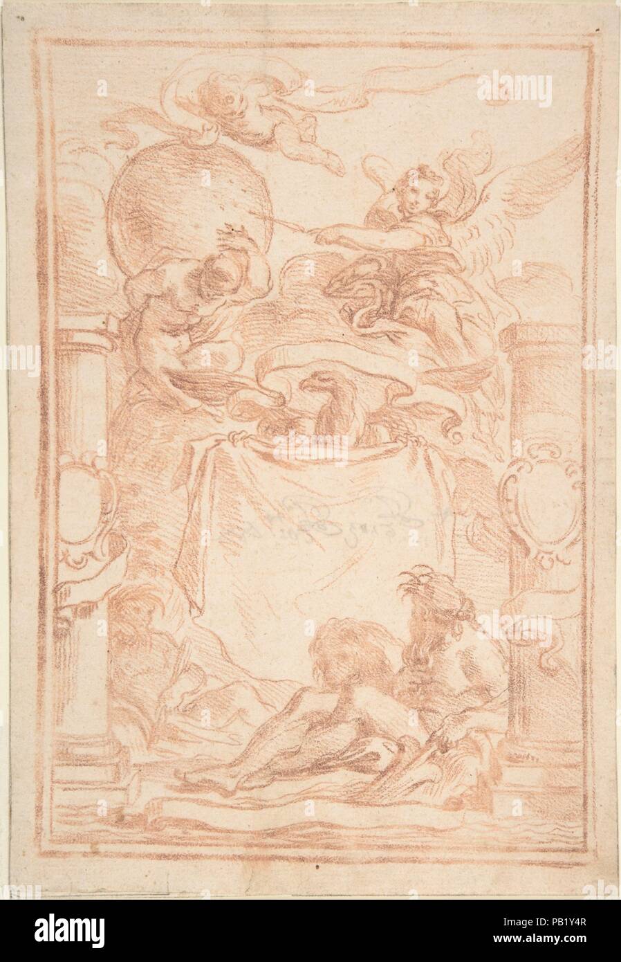 Frontispice. Artiste : Anonyme, Italien, 18e siècle. Dimensions : 9-1/2 x 6-1/2 in ; feuille : 10-5/16 x 7-1/16 in. Date : le 18e siècle. Musée : Metropolitan Museum of Art, New York, USA. Banque D'Images